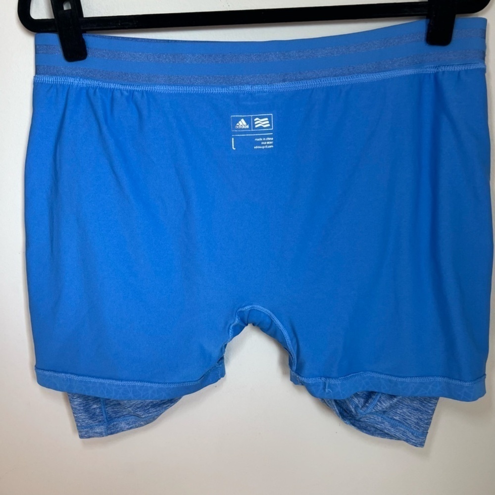 Adidas Skirt Skort Blue Heather Lined Athletic Pickleball Golf Summer Size Large - Picture 9 of 10